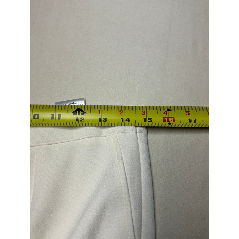 Safiyaa Ivory High Rise Flare Crepe Trousers Pants White‎ US 8 UK 12 FR 40 - Picture 6 of 10